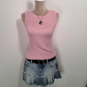 Vintage pink sweater tank top from the early 2000s